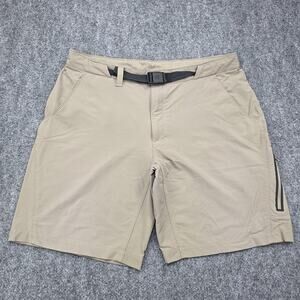 The North Face Shorts Mens 38 Khaki Hiking Belted Stretch Nylon Quick Dry Casual